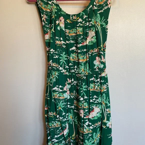 LC Lauren Conrad | Dresses | Lauren Conrad Green Printed Dress | Poshmark